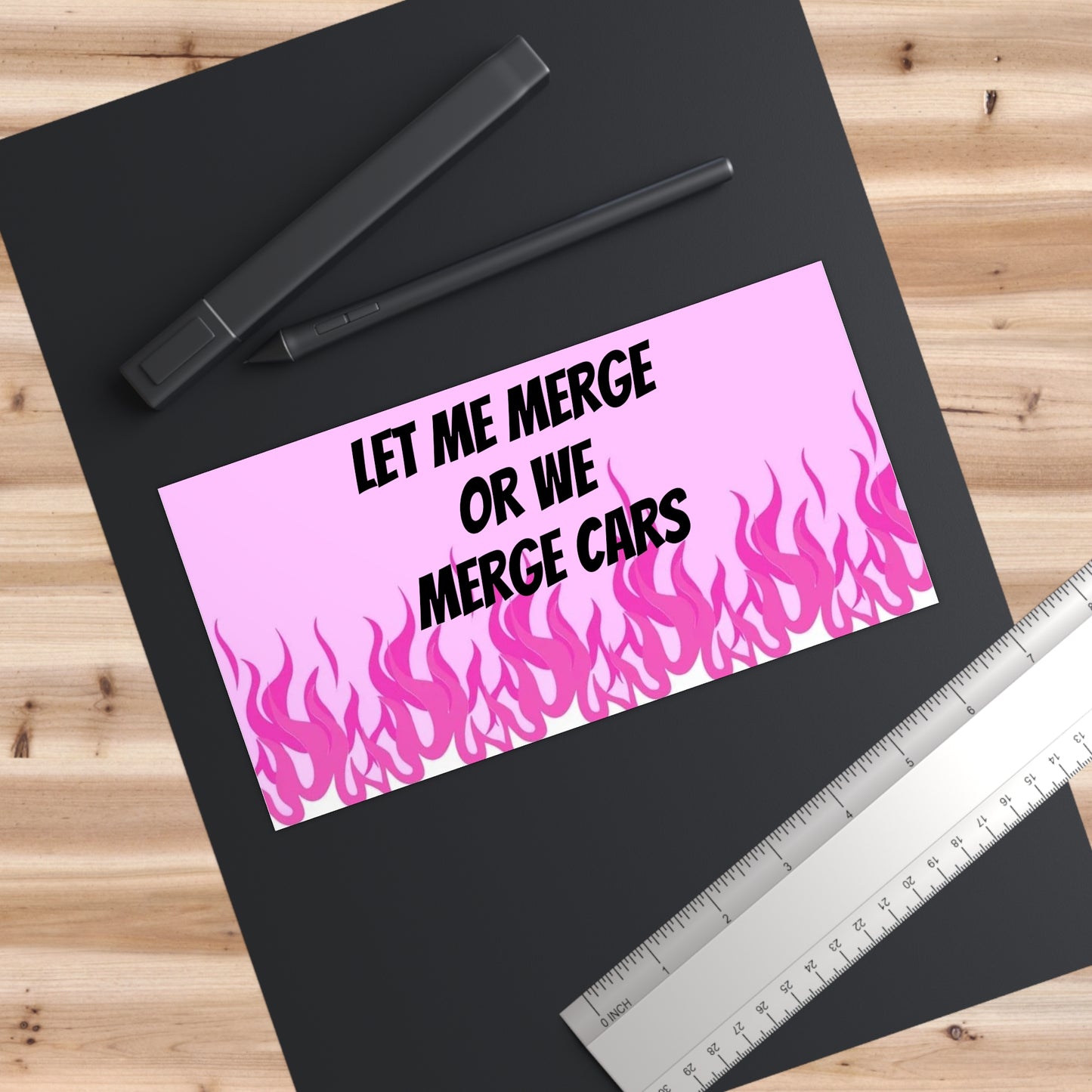 let me merge or we merge cars bumper sticker